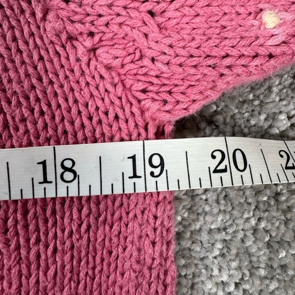 Pink Floral handmade Knit Sweater - Picture 6 of 7
